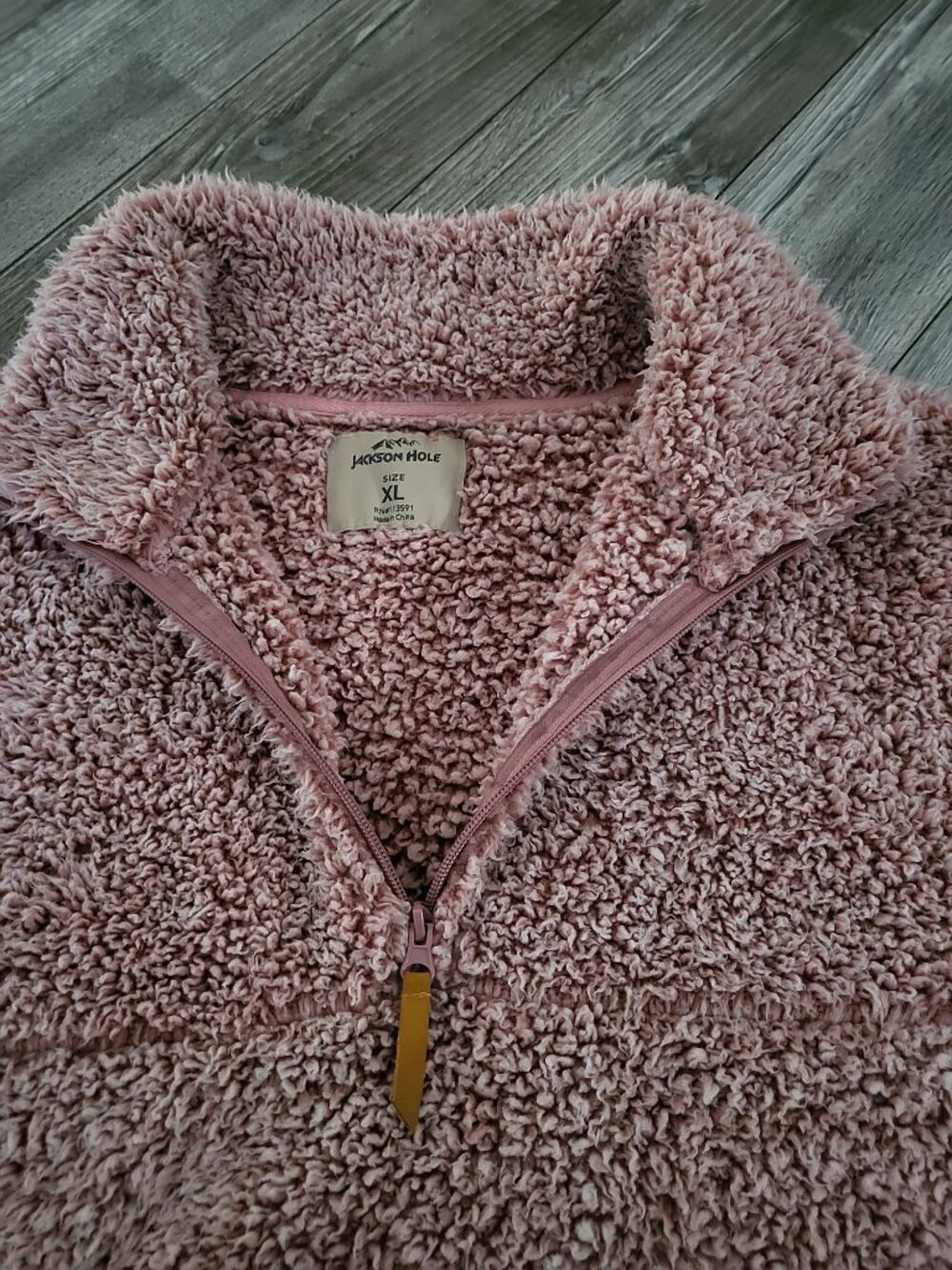 Sherpa Fleece Quarter-Zip Pullover XL Pink Oversized Style - Picture 8 of 12